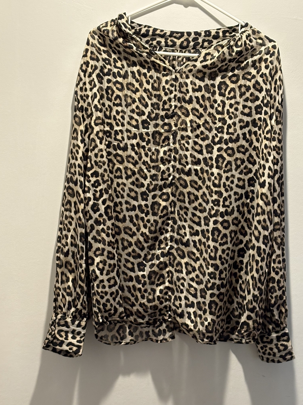 H&M Leopard Print Blouse - Cream & Black